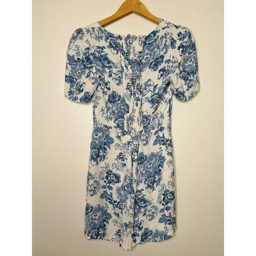 Reformation Brittney Dress in Olympia Floral Blue White Size 8 Feminine - Picture 6 of 6